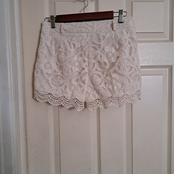 Monteau shorts outer shell is lacey/embroidery. bottom is crochet - Picture 2 of 3